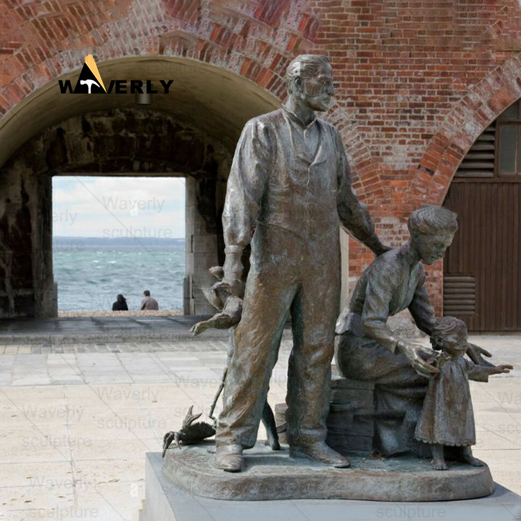 Old people reading books Bronze Statue-BKL-39003