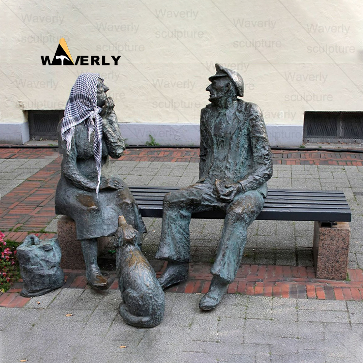 Old people reading books Bronze Statue-BKL-39003