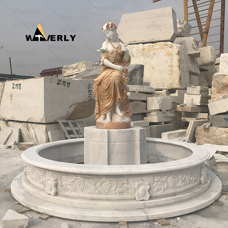 Marble four season lady sculpture water fountain-MFK311003