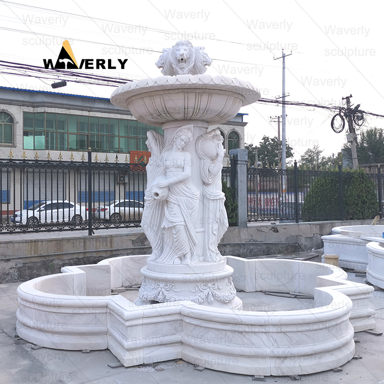 Marble four season lady sculpture water fountain-MFK311003