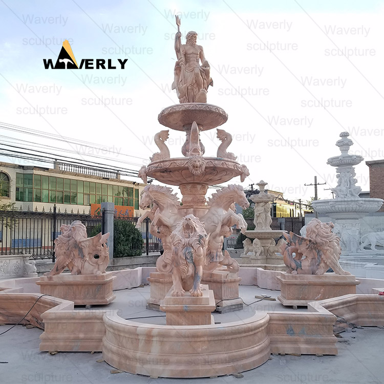 Marble Fountain with Roman Figure Lady and Children Sculpture -MFK311006