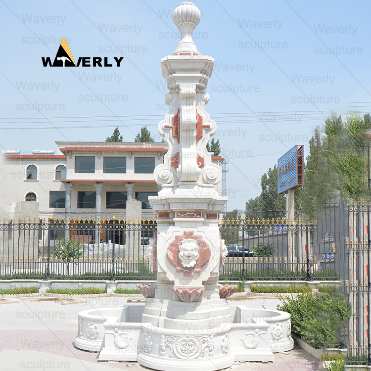 Marble Fountain with Roman Figure Lady and Children Sculpture -MFK311006