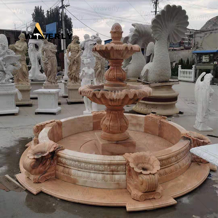 Outdoor Garden Marble 2 Tier Water Fountains Villa Fountain -MFK311009