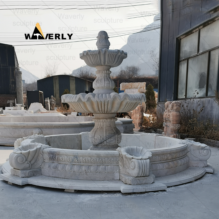 Outdoor Garden Marble 2 Tier Water Fountains Villa Fountain -MFK311009