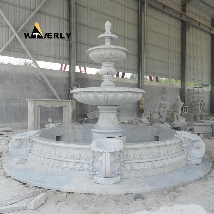 Outdoor Garden Marble 2 Tier Water Fountains Villa Fountain -MFK311009