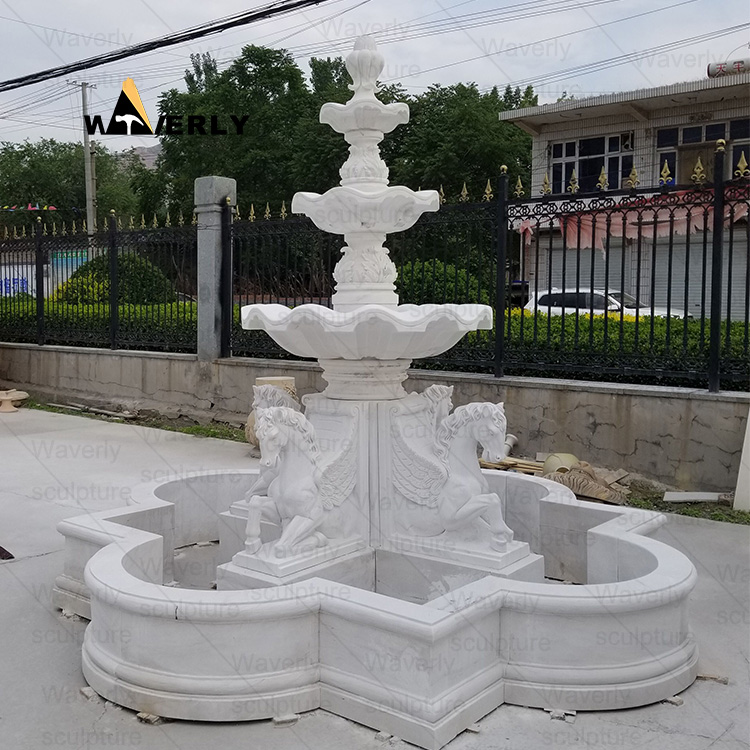 Outdoor Garden Marble 2 Tier Water Fountains Villa Fountain -MFK311009