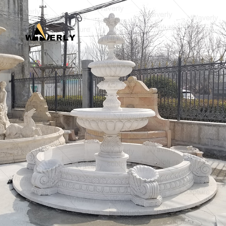 Outdoor Garden Marble 2 Tier Water Fountains Villa Fountain -MFK311009