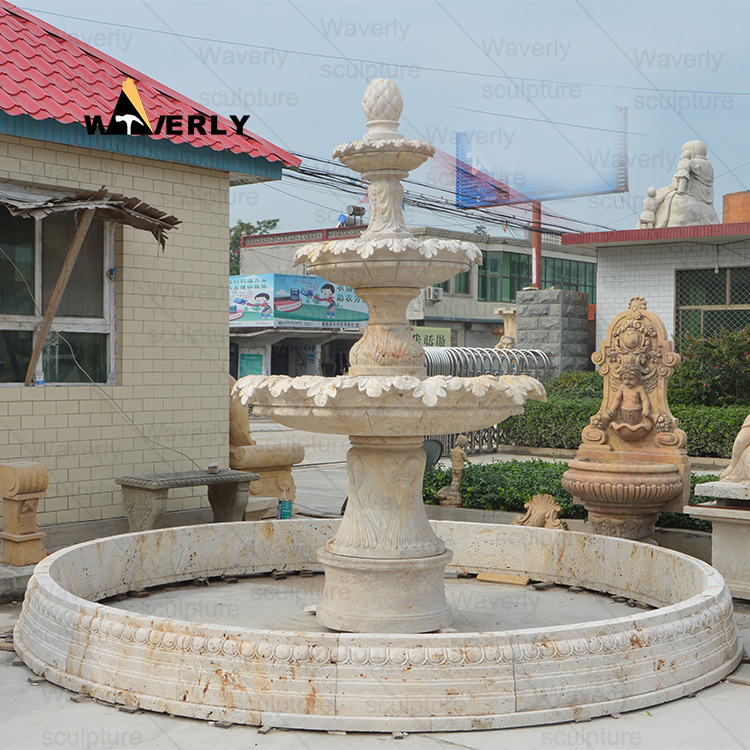 Outdoor Garden Marble 2 Tier Water Fountains Villa Fountain -MFK311009