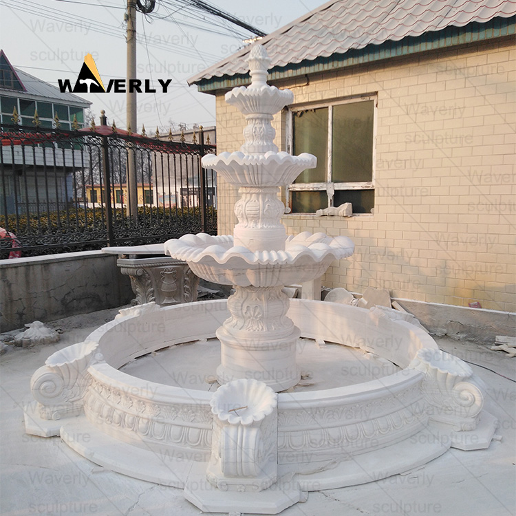 Outdoor Garden Marble 2 Tier Water Fountains Villa Fountain -MFK311009