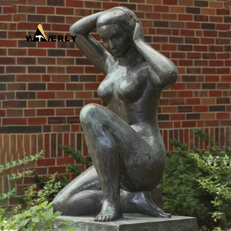 Bronze Kneeling woman Statue-Mbk-31202