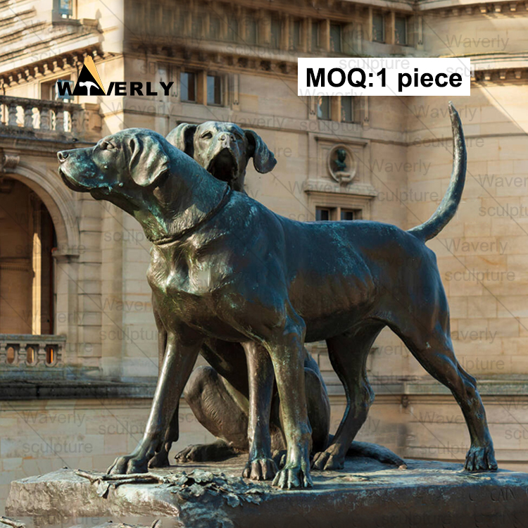 Bronze Cute Great Danes statue -BRZ-31401