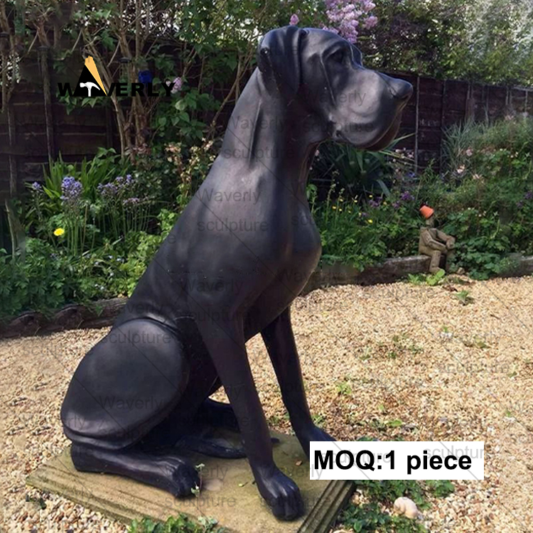 Bronze Cute Black Great Danes statue -BRZ-31402