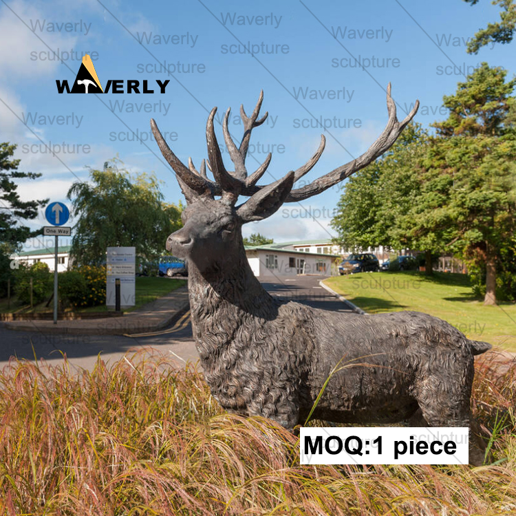 Bronze Deer Stag statue -BRZ-31403