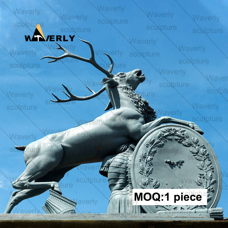 Visual Impact Vivid  Bronze Deer Stag statue -BRZ-31404