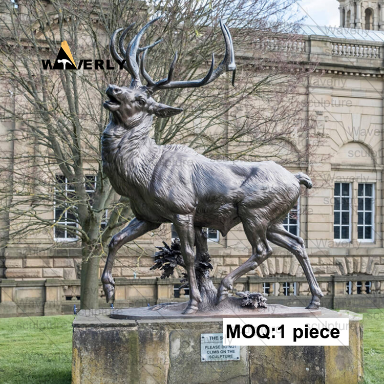 Visual Impact Vivid  Bronze Deer Stag statue -BRZ-31404