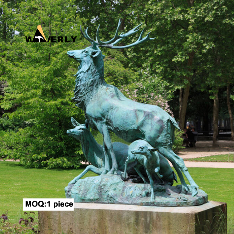 Bronze Deer Stag statue -BRZ-31403