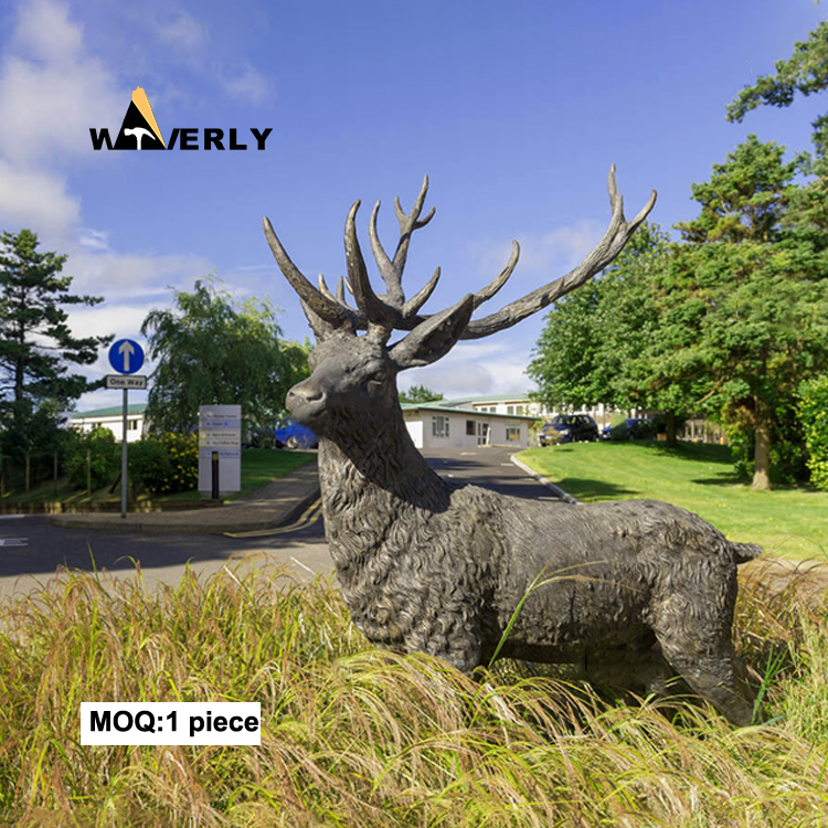 Visual Impact Vivid  Bronze Deer Stag statue -BRZ-31404