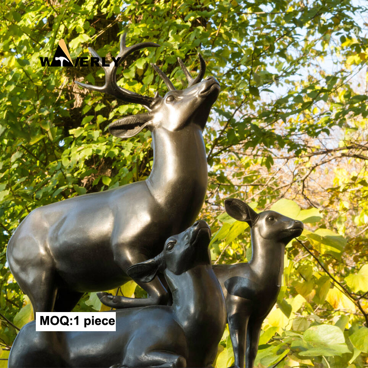 Character Riding A Deer statue -BRZ-31405