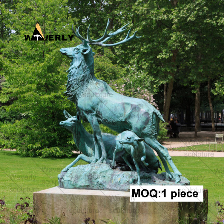 Characters And deer Stag statue -BRZ-31406