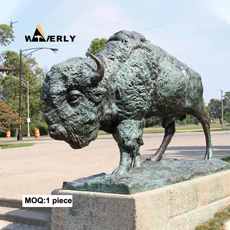 bronze Art Bison Statue Sculpture  BKL-31901