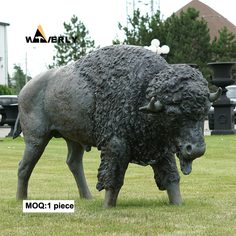 Large bronze Art Metal Bison Statue Sculpture  BKL-31903