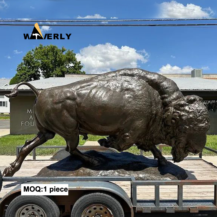 Large bronze Art Metal Bison Statue Sculpture  BKL-31903