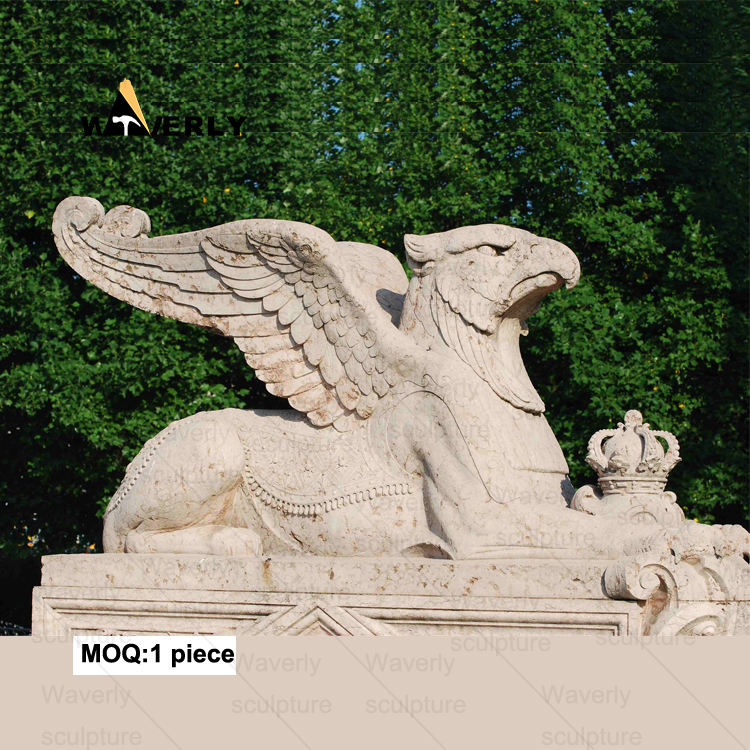 Traditional Brown Marble Stone Carving Griffin Statue MKL-31908