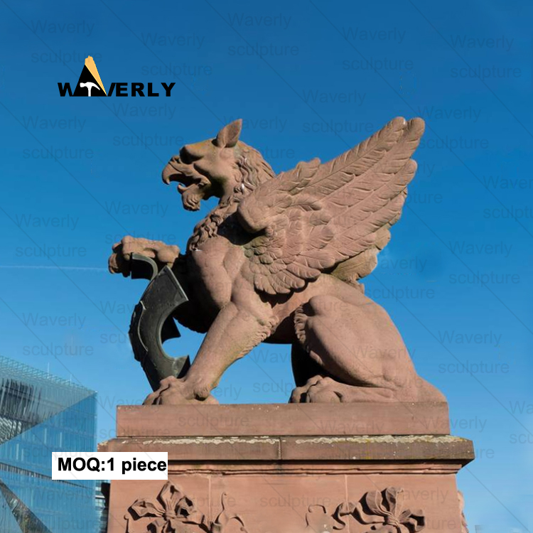 Traditional Brown Marble Stone Carving Griffin Statue MKL-31908