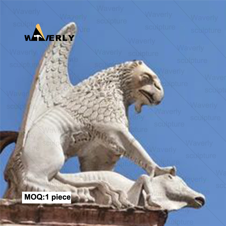 Traditional Brown Marble Stone Carving Griffin Statue MKL-31908