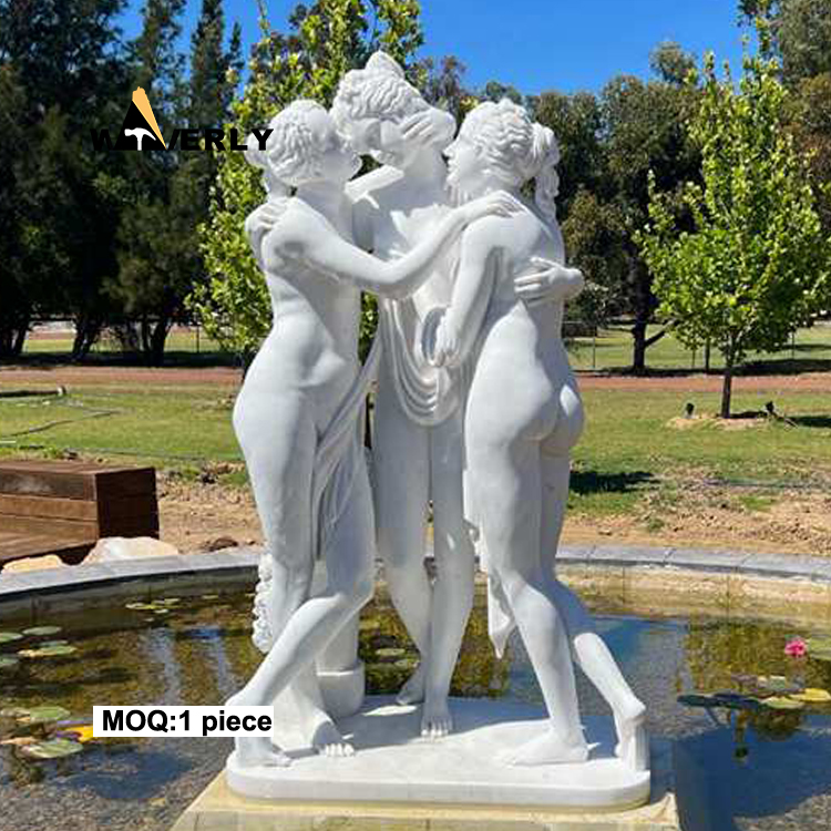 White art The Three Graces Marble Statue MKL-32008