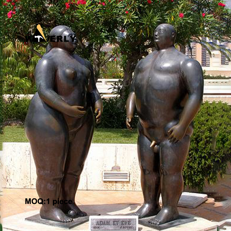 Bronze Botero And Fat Man Embrace Sculpture BRZ-32107