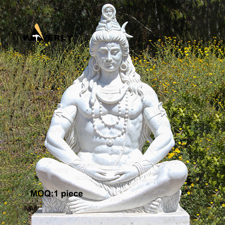 Marble indian god shiva Statue Sculpture   MRE-32304