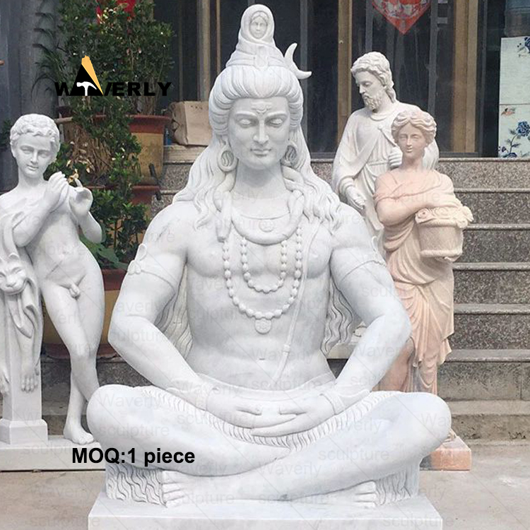 Marble indian god shiva Statue Sculpture   MRE-32304