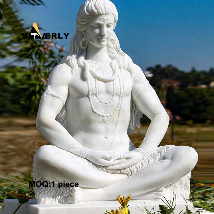 Marble indian god shiva Statue Sculpture   MRE-32304