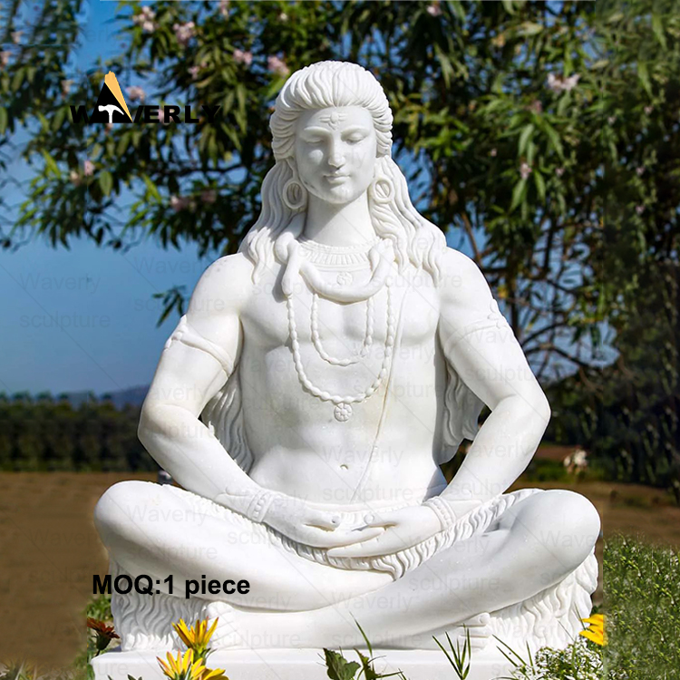 Marble indian god shiva Statue Sculpture   MRE-32304