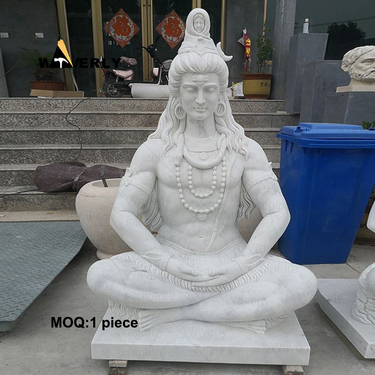 Marble indian god shiva Statue Sculpture   MRE-32304