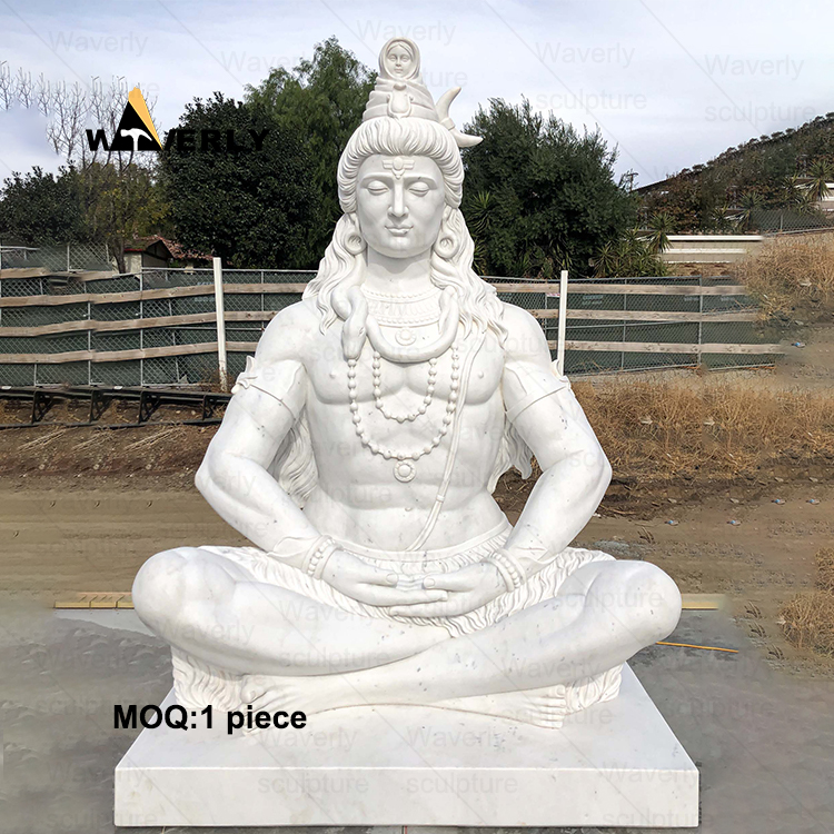 Marble indian god shiva Statue Sculpture   MRE-32304