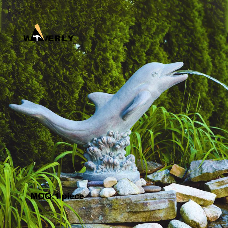 White Marble Dolphin Statue Sculpture-32306