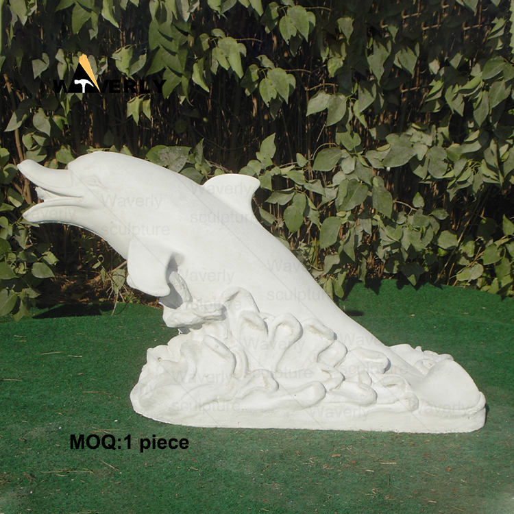 White Marble Dolphin Statue Sculpture-32306