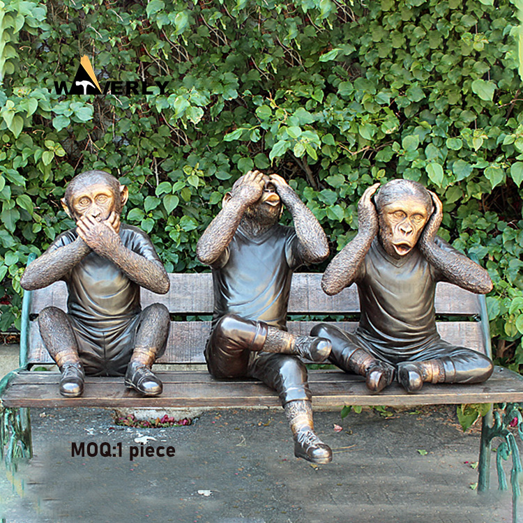 Life Size Three Monkeys Bronze Statue BRO-33002