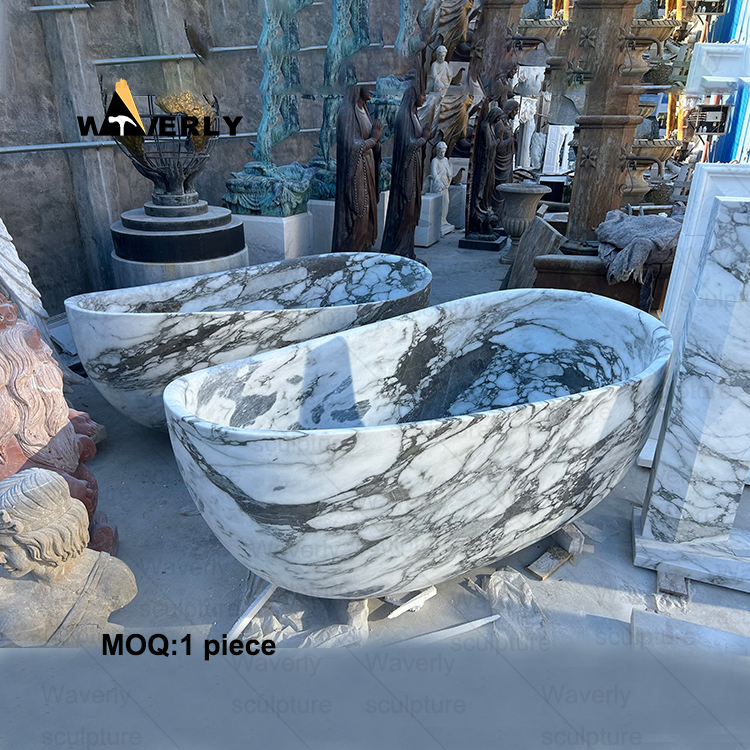 White Marble Bathtub MAR-40602