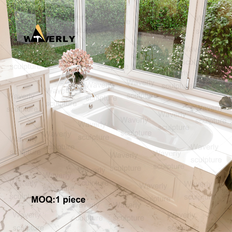 Independent White Marble Bathtub-40605