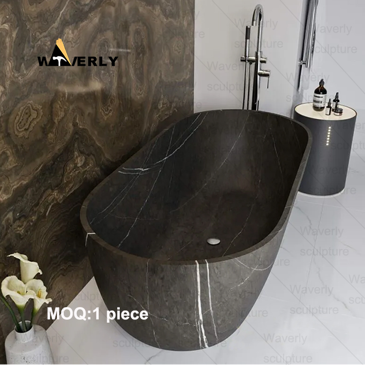 Bathroom Black Heart Shaped Bathtub -40901