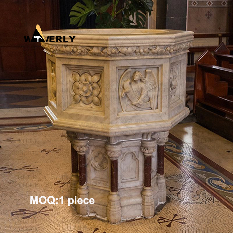 Marble Church Baptismal Basin Sculpture -40904