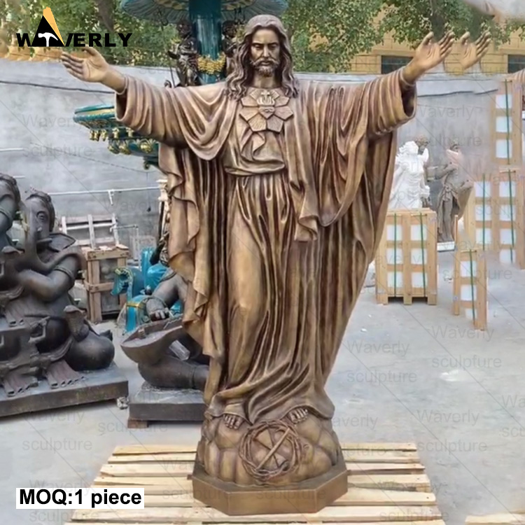 Custom Modern Garden Decor Hand Carved Religious Figure Sculpture Large Outdoor Life Size Bronze Jesus Statue For Sale BC24-8501