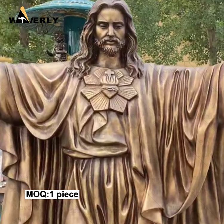 Custom Modern Garden Decor Hand Carved Religious Figure Sculpture Large Outdoor Life Size Bronze Jesus Statue For Sale BC24-8501