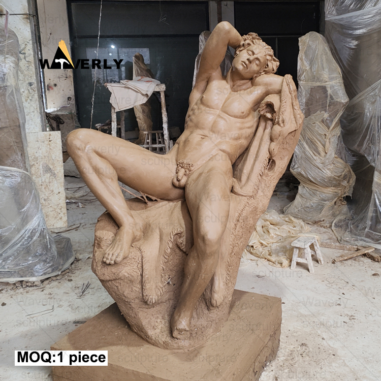 White Marble Drunken Satyr Sculpture MBC24-8-1501