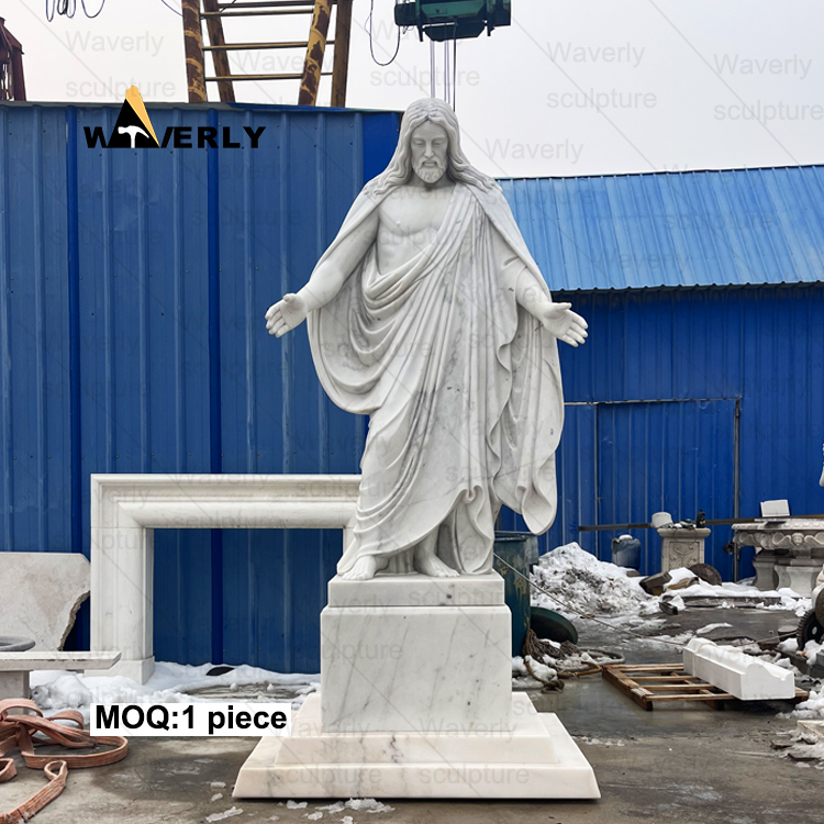 White marble jesus statue religious life size MBC24-112604