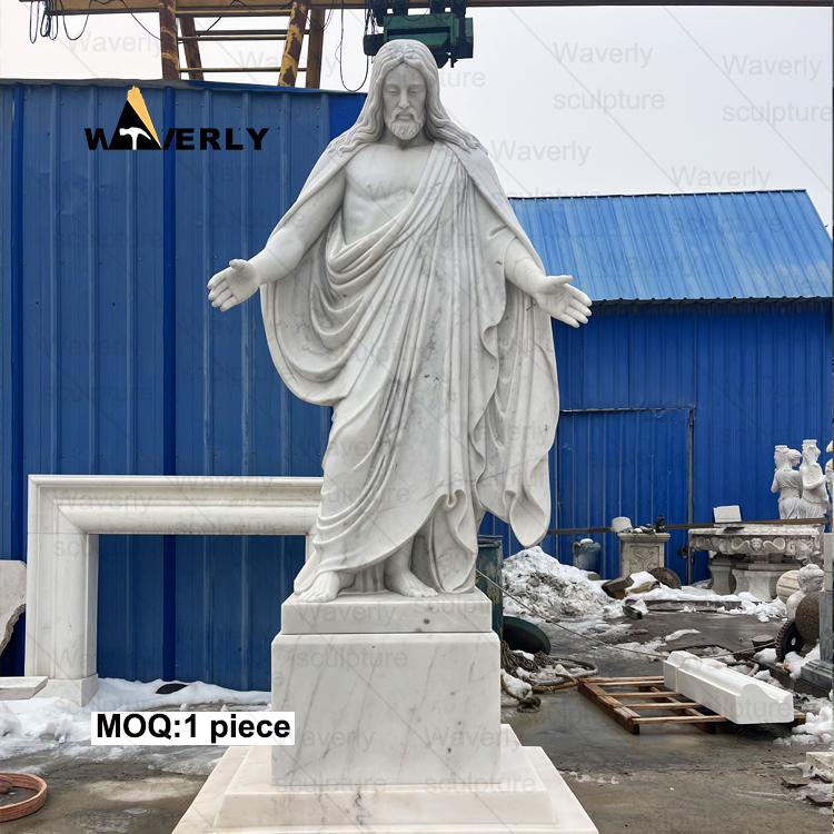 White marble jesus statue religious life size MBC24-112604