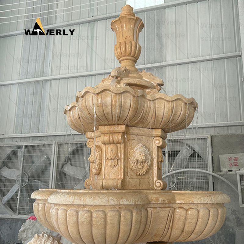 Custom large luxury marble horse statue water fountain -MFC9101